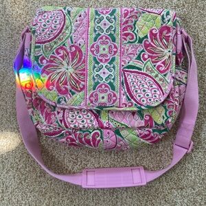Vera Bradley Vibrant Pink and Green Patterned Women's Bag